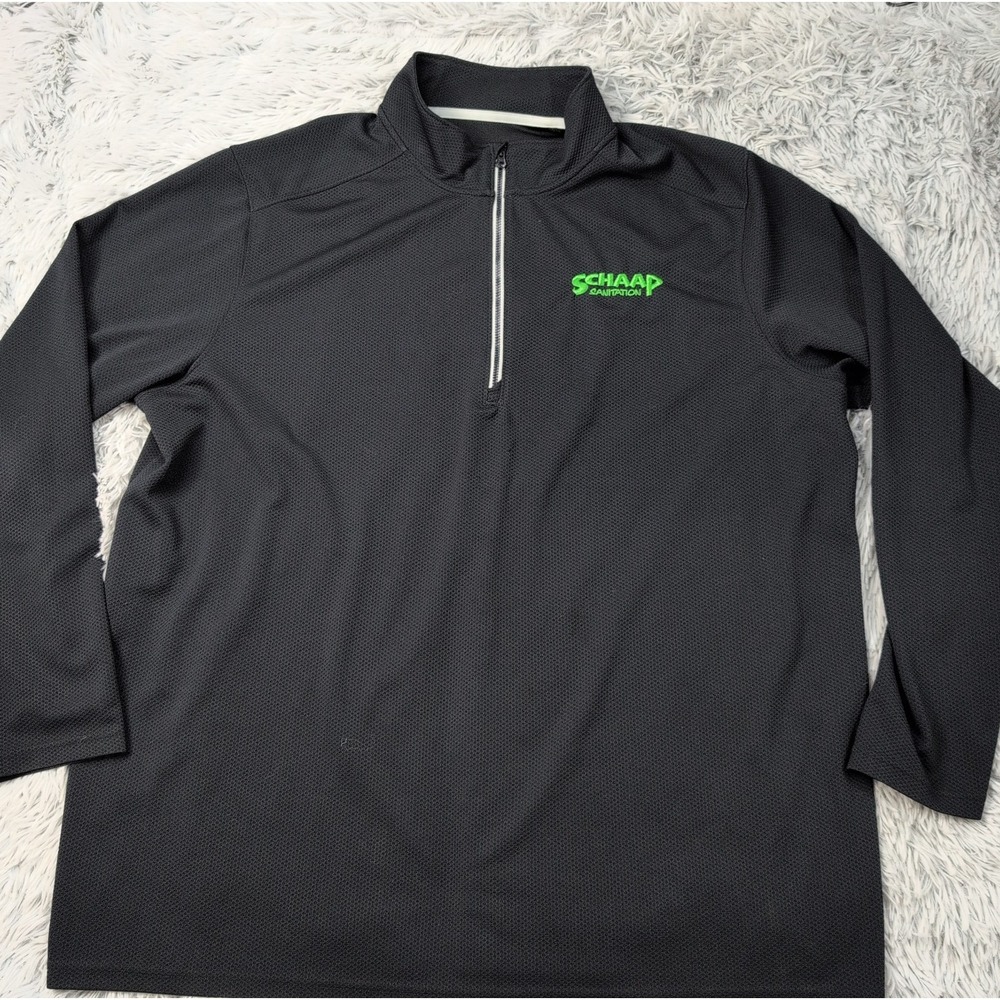Sport Tek Shirt Mens 2XL Black Half Zip Lightweight Schaap Sanitation Comfort